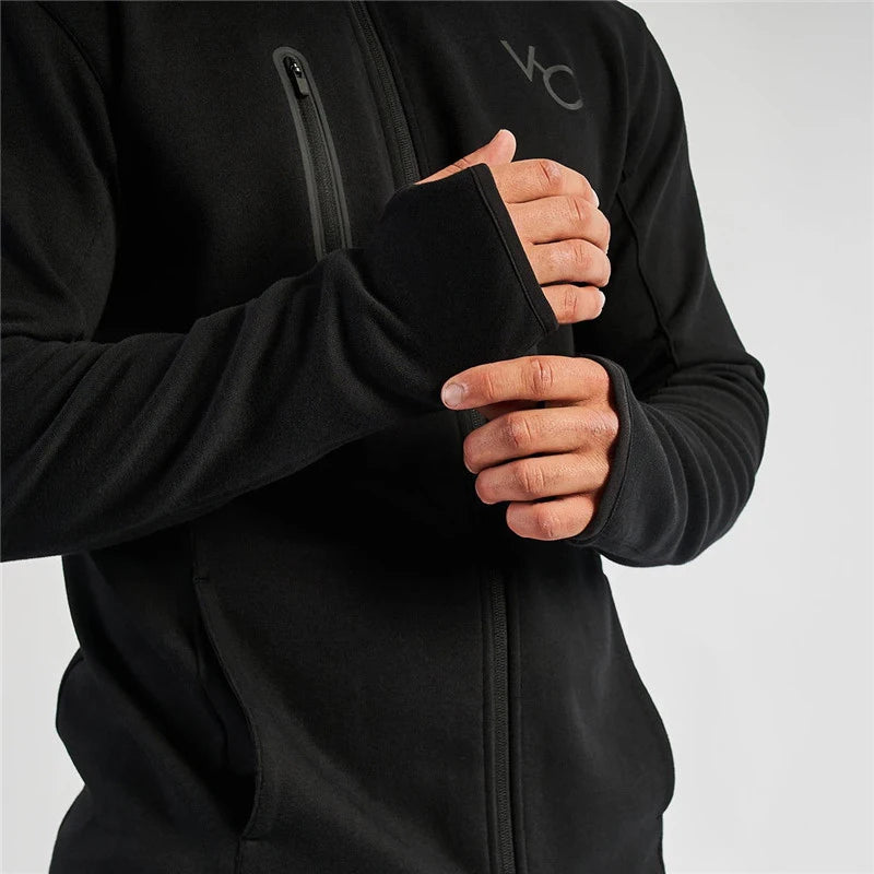 Men's Gym Spring and Autumn Cotton Sports Suit Streetwear Fitness Zipper Jogging Hooded Hoodie Casual Jacket Men Trousers