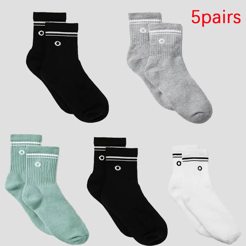 4 Pairs Cotton Female Yoga Sports Sock, Medium Long Socks, Pilates Fitness Sports Four Seasons High Quality Women's Yoga Sock