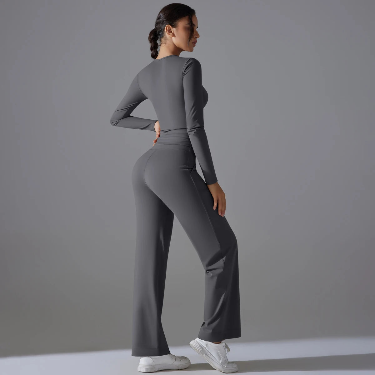 2 Pieces Sportswear Yoga Set Gym Clothes Sportswear Yoga Suits For Women Fitness Set Tracksuits Sports Long Sleeve Gym Leggings