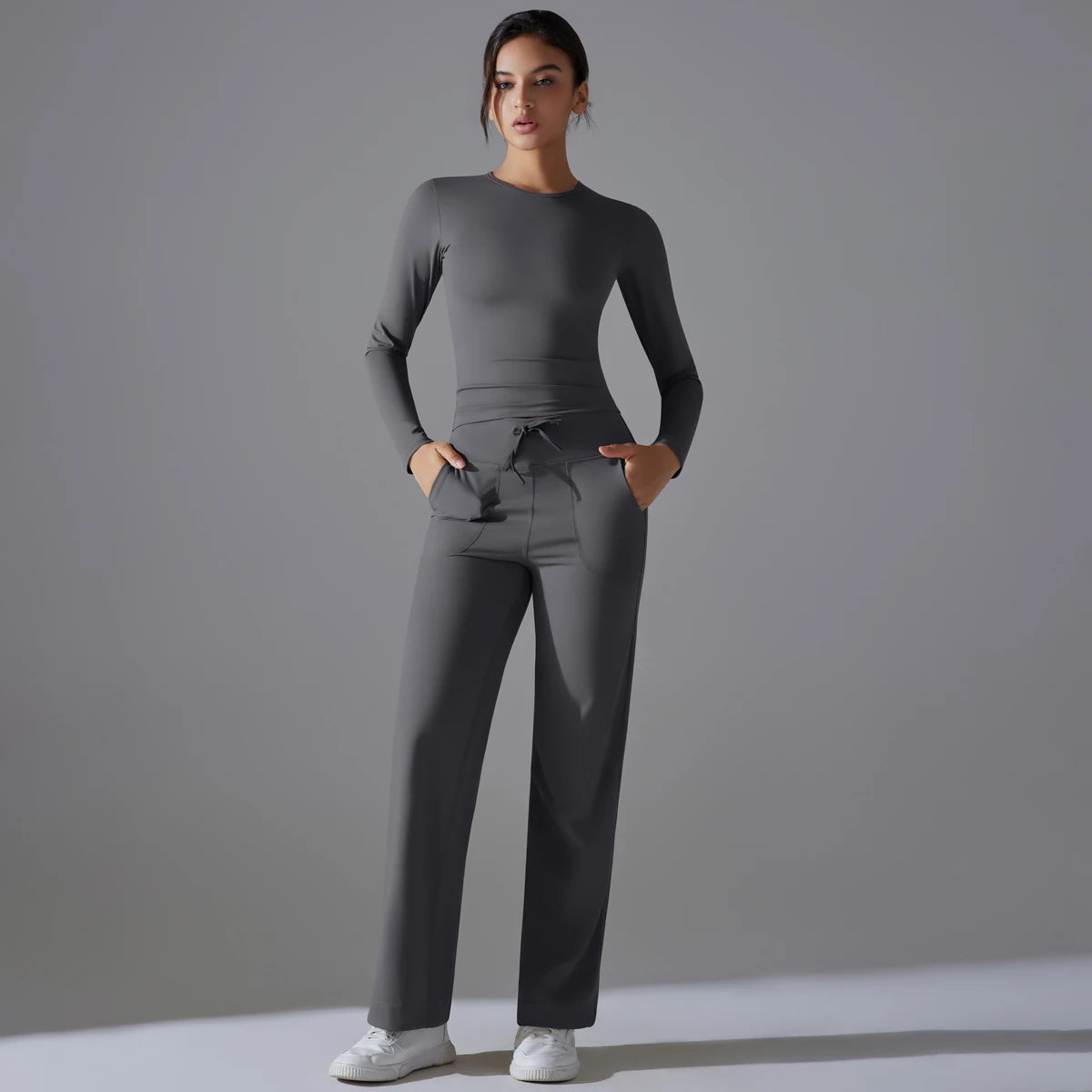 2 Pieces Sportswear Yoga Set Gym Clothes Sportswear Yoga Suits For Women Fitness Set Tracksuits Sports Long Sleeve Gym Leggings