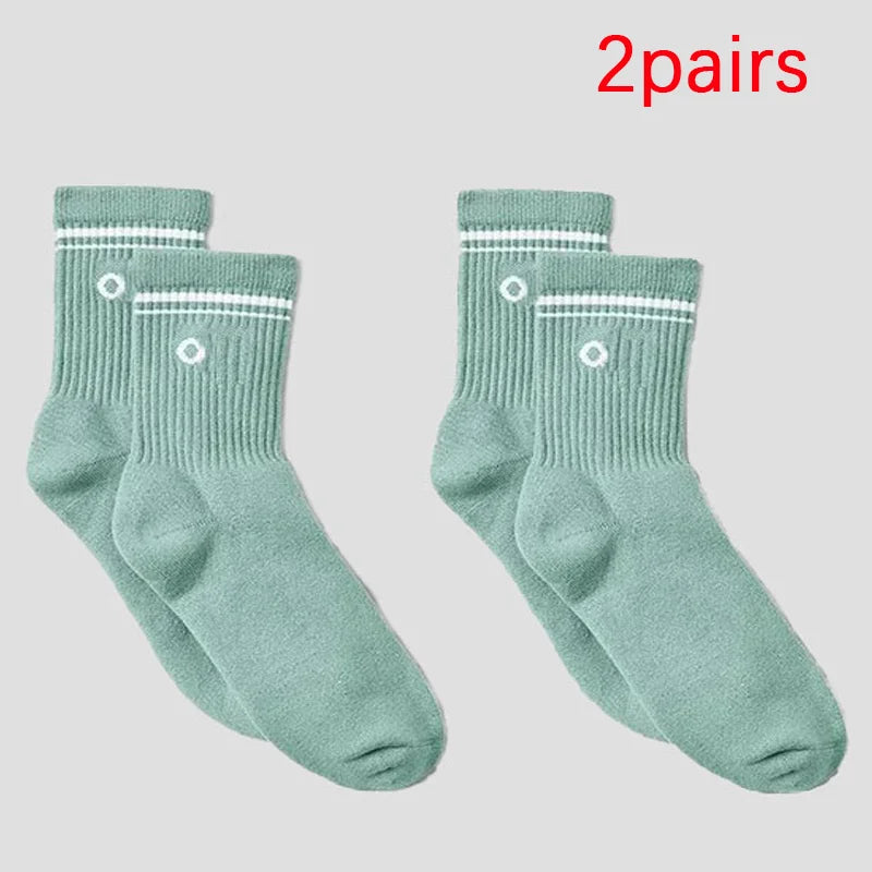 4 Pairs Cotton Female Yoga Sports Sock, Medium Long Socks, Pilates Fitness Sports Four Seasons High Quality Women's Yoga Sock