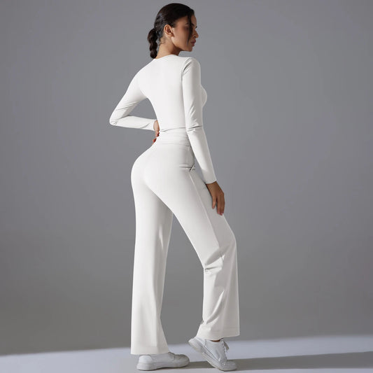 2 Pieces Sportswear Yoga Set Gym Clothes Sportswear Yoga Suits For Women Fitness Set Tracksuits Sports Long Sleeve Gym Leggings