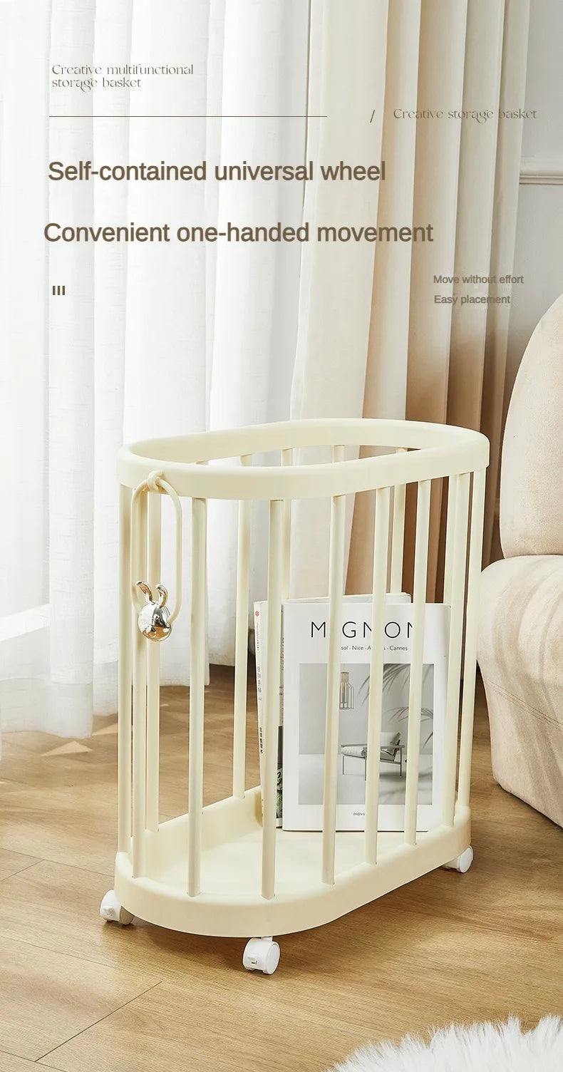 Large Capacity Storage Basket Clothes Storage Basket with Wheel Multi-Functional Yoga Fitness Equipment Organizer