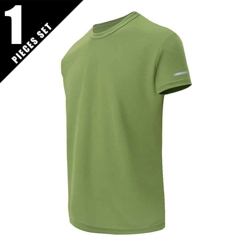 1/4 Pcs Men's Summer Quick-drying Sports Fashion Printed Short-sleeved Teens Loose and Comfortable Running Fitness Joker T-shirt