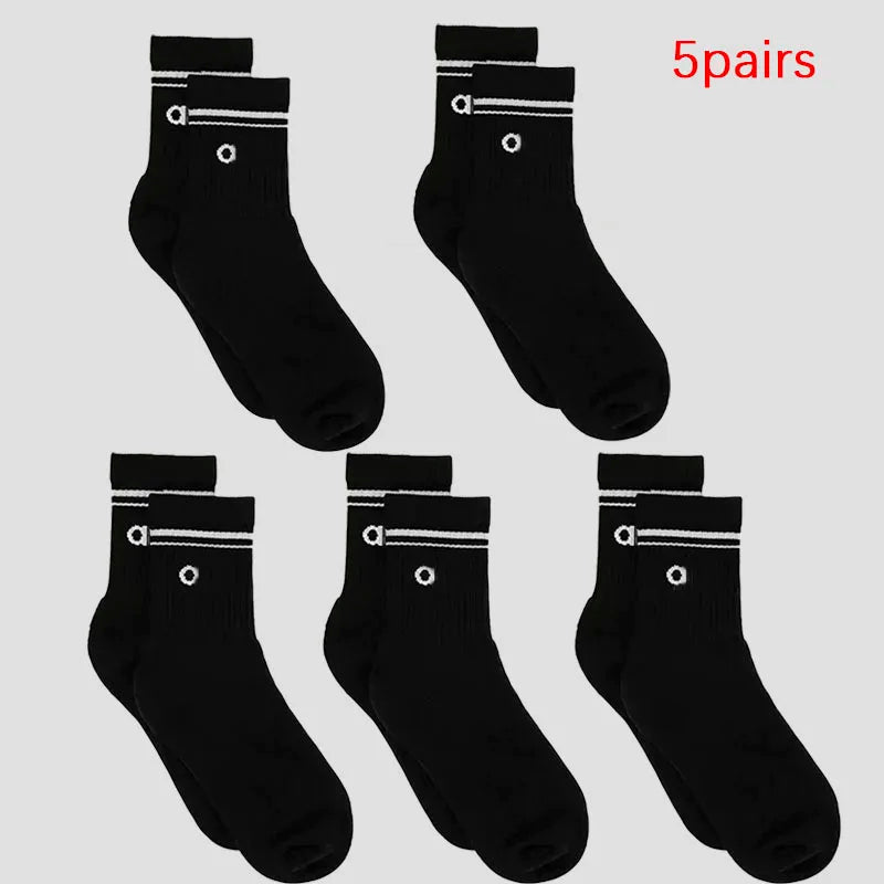 4 Pairs Cotton Female Yoga Sports Sock, Medium Long Socks, Pilates Fitness Sports Four Seasons High Quality Women's Yoga Sock
