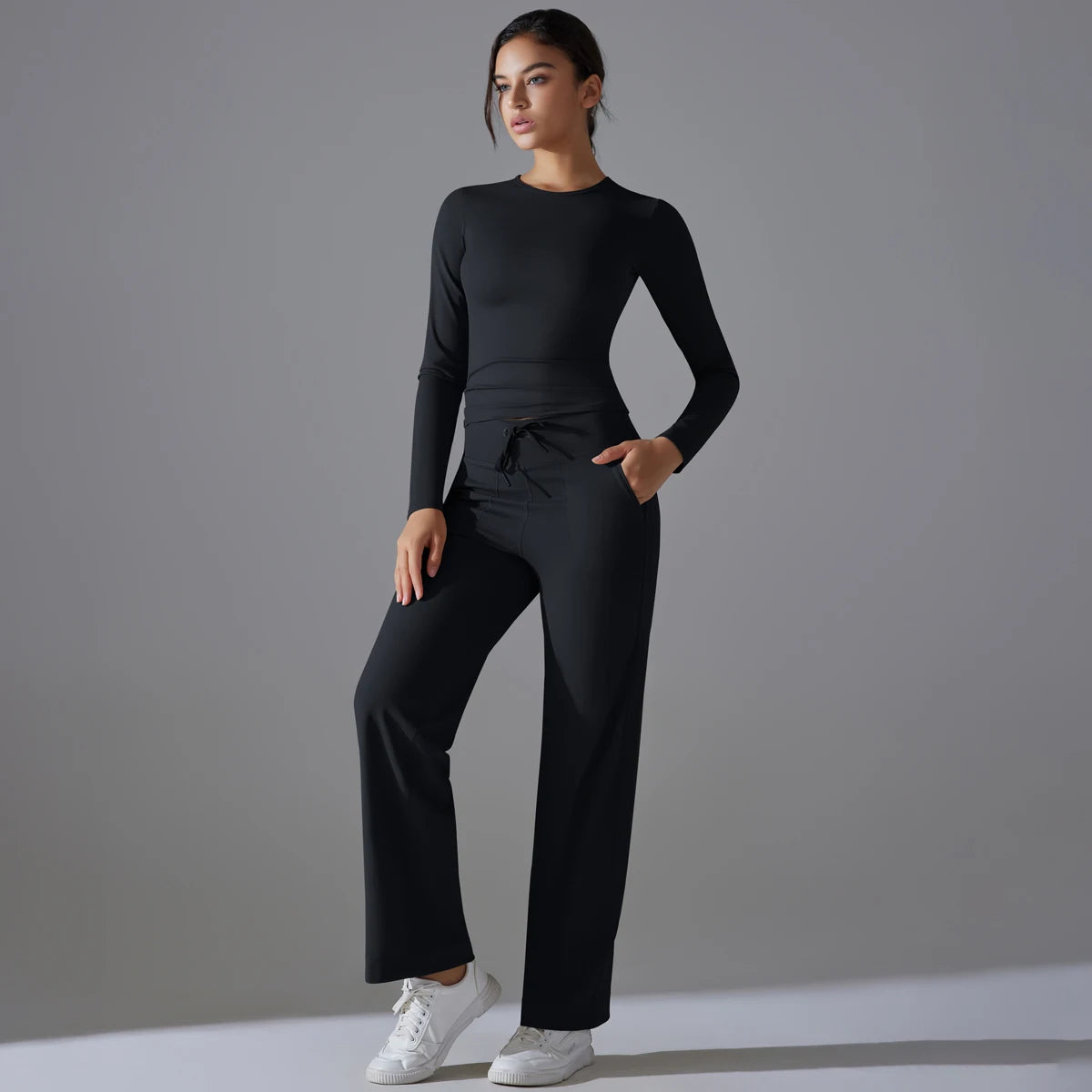 2 Pieces Sportswear Yoga Set Gym Clothes Sportswear Yoga Suits For Women Fitness Set Tracksuits Sports Long Sleeve Gym Leggings