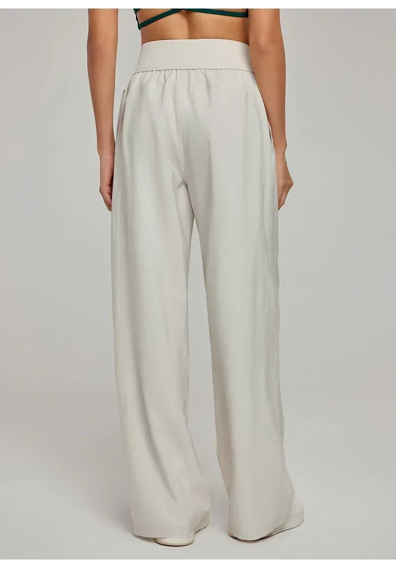 Wide-leg pants shown in standing pos