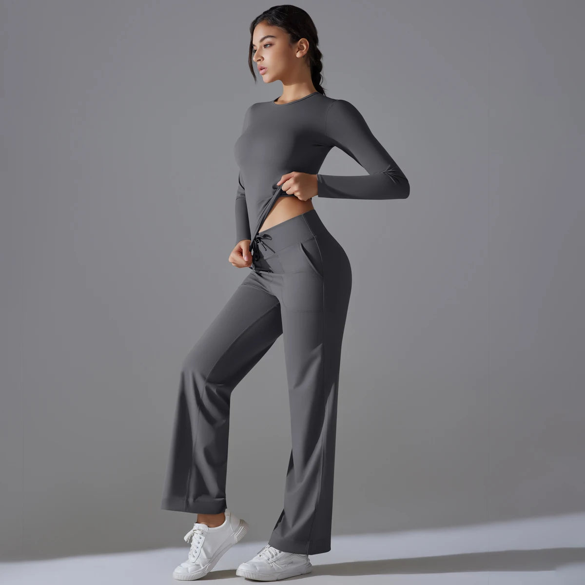 2 Pieces Sportswear Yoga Set Gym Clothes Sportswear Yoga Suits For Women Fitness Set Tracksuits Sports Long Sleeve Gym Leggings