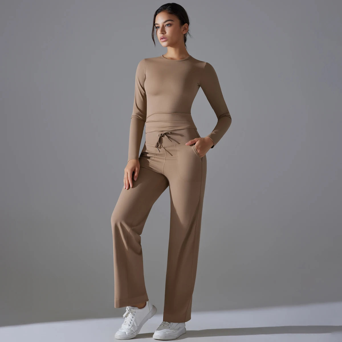 2 Pieces Sportswear Yoga Set Gym Clothes Sportswear Yoga Suits For Women Fitness Set Tracksuits Sports Long Sleeve Gym Leggings