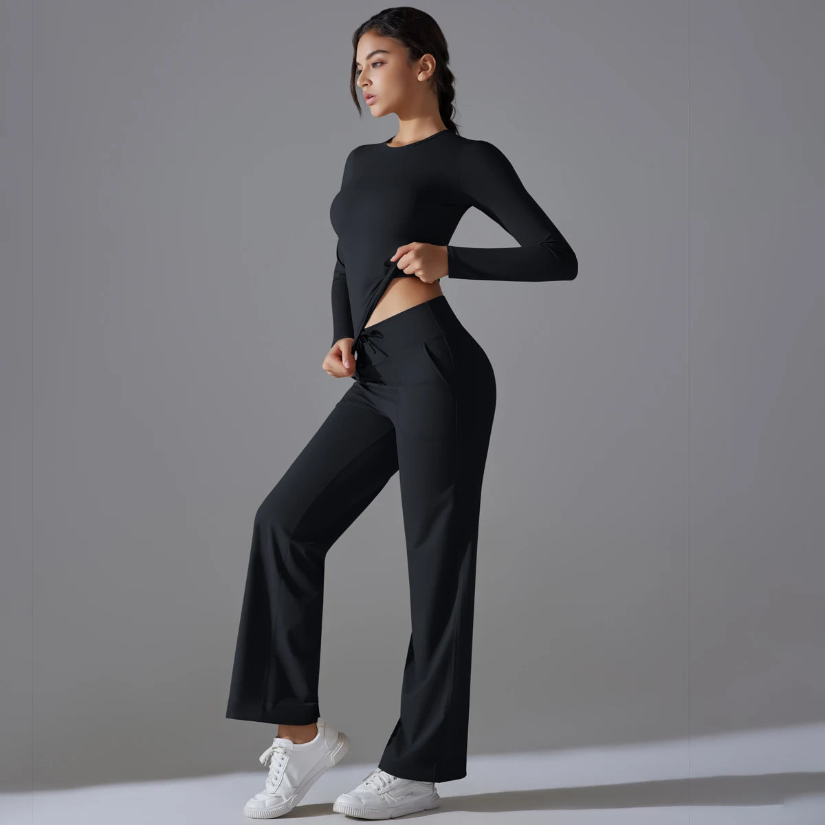 2 Pieces Sportswear Yoga Set Gym Clothes Sportswear Yoga Suits For Women Fitness Set Tracksuits Sports Long Sleeve Gym Leggings