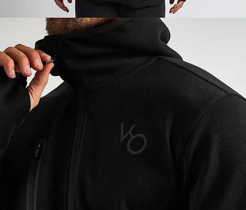 Men's Gym Spring and Autumn Cotton Sports Suit Streetwear Fitness Zipper Jogging Hooded Hoodie Casual Jacket Men Trousers
