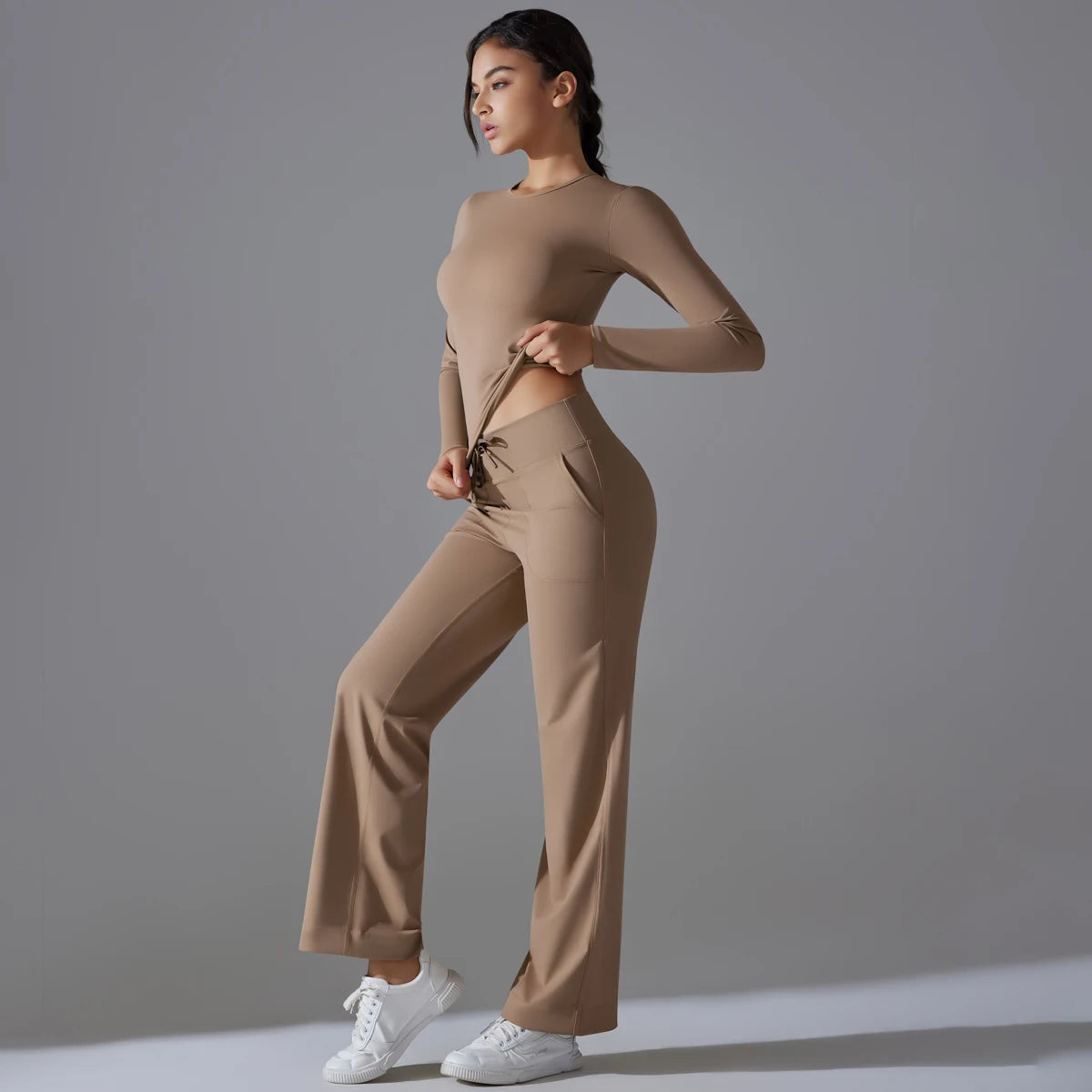 2 Pieces Sportswear Yoga Set Gym Clothes Sportswear Yoga Suits For Women Fitness Set Tracksuits Sports Long Sleeve Gym Leggings
