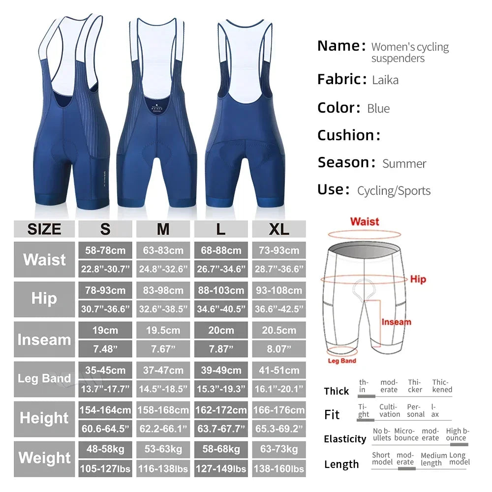 Women’s padded bib shorts rear close-up