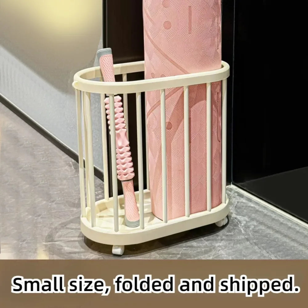 Large Capacity Storage Basket Clothes Storage Basket with Wheel Multi-Functional Yoga Fitness Equipment Organizer