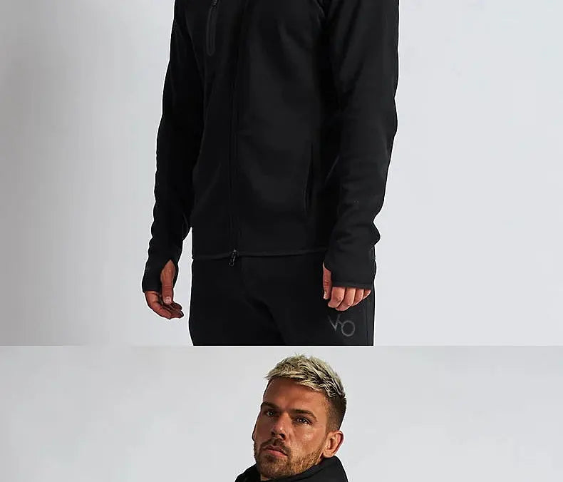 Men's Gym Spring and Autumn Cotton Sports Suit Streetwear Fitness Zipper Jogging Hooded Hoodie Casual Jacket Men Trousers