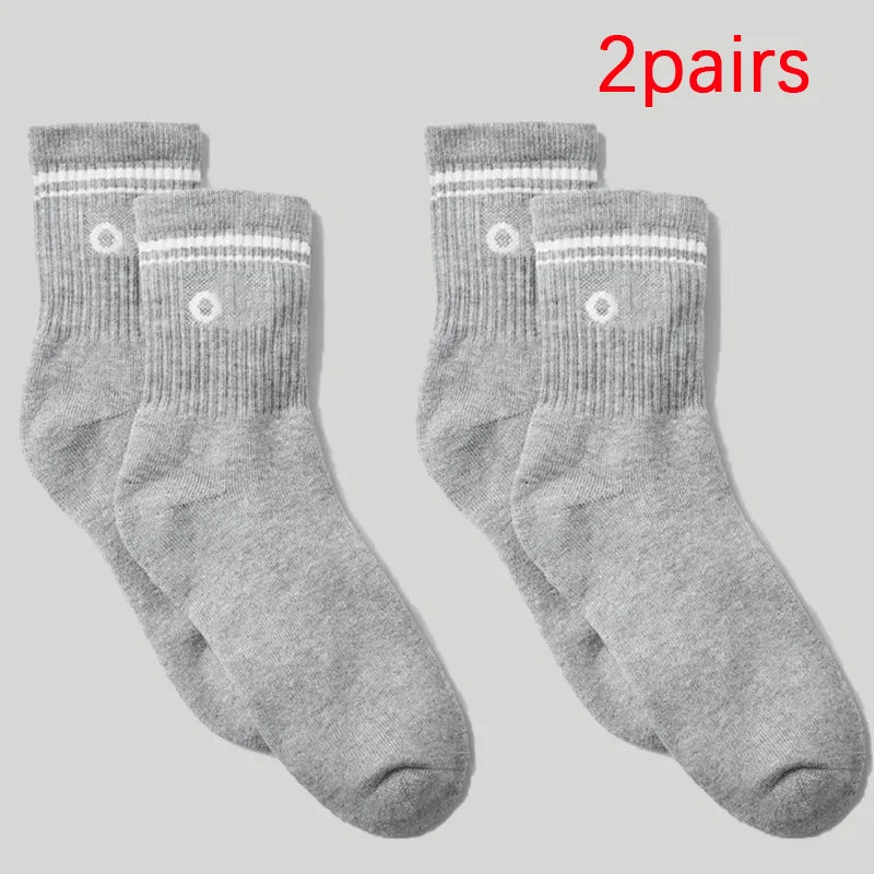 4 Pairs Cotton Female Yoga Sports Sock, Medium Long Socks, Pilates Fitness Sports Four Seasons High Quality Women's Yoga Sock