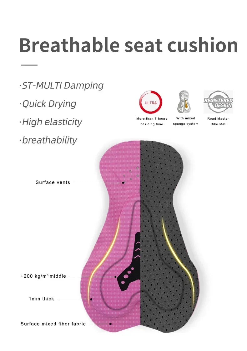 Close-up of 5D gel padding for bike comfort