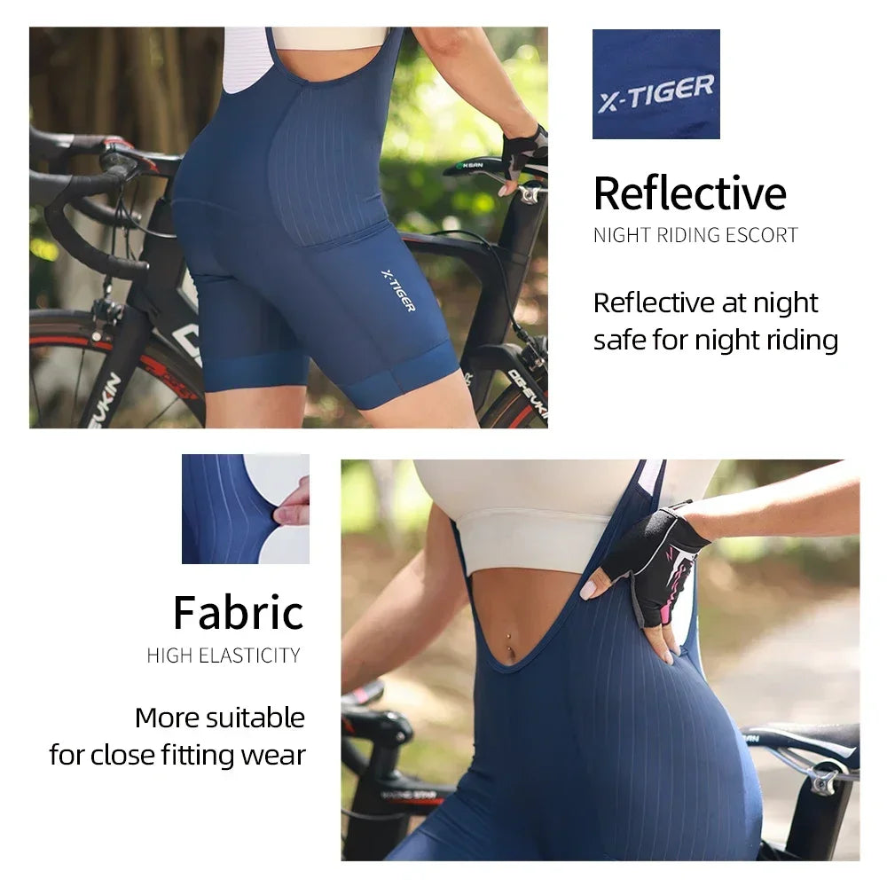 Side profile X-TIGER pro fit shorts on bike rider