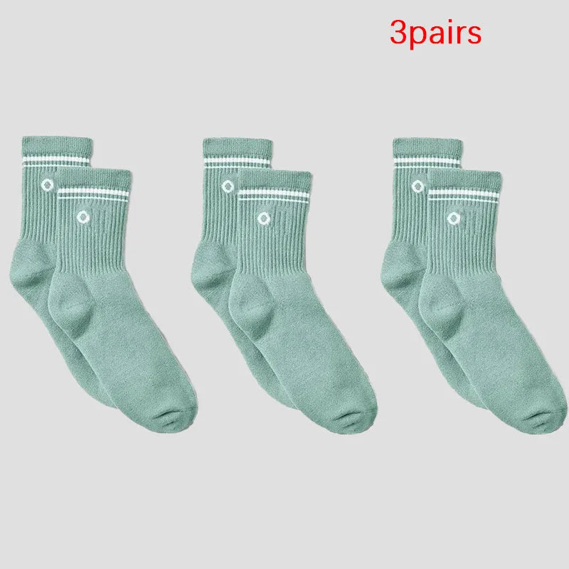 4 Pairs Cotton Female Yoga Sports Sock, Medium Long Socks, Pilates Fitness Sports Four Seasons High Quality Women's Yoga Sock
