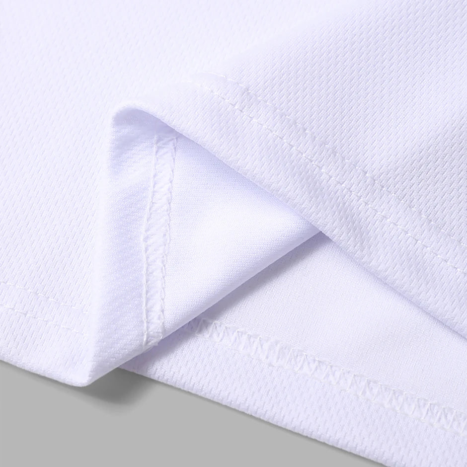 Seam detail and crew neckline close-up