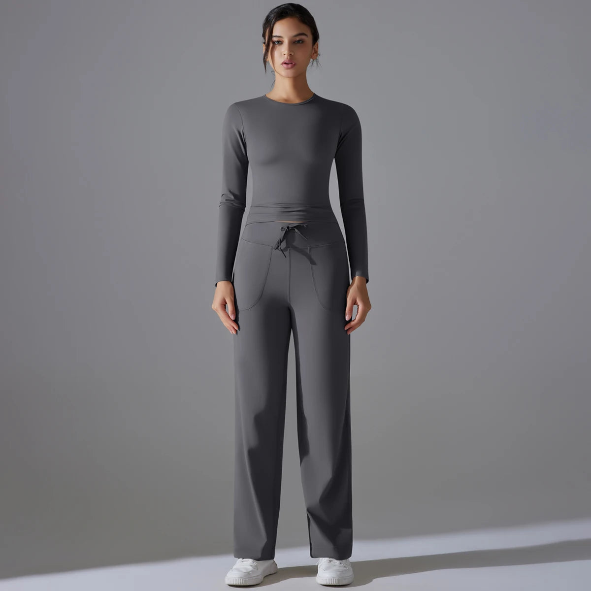 2 Pieces Sportswear Yoga Set Gym Clothes Sportswear Yoga Suits For Women Fitness Set Tracksuits Sports Long Sleeve Gym Leggings