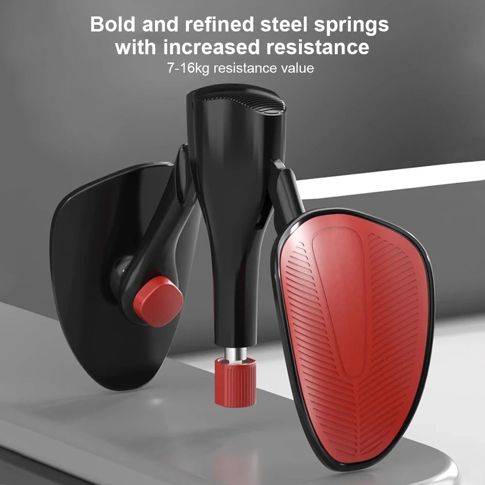 User performing bridge with thigh master

