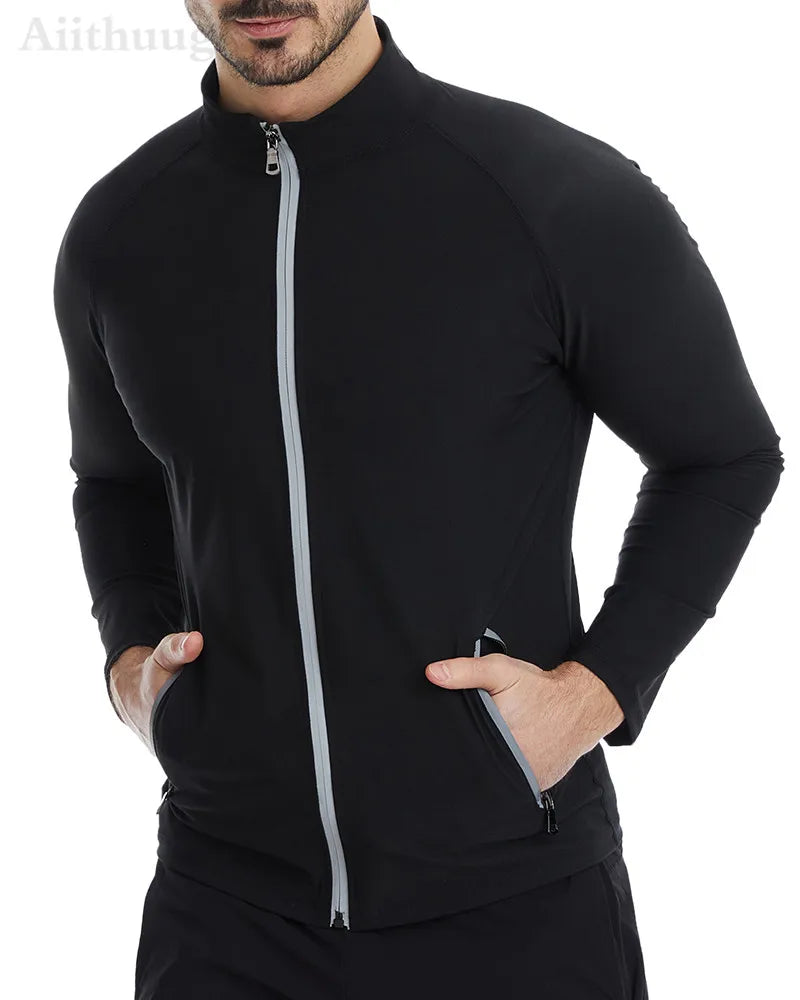 Aiithuug Waist Trainer Shirts Sauna Suit Sauna Sweat Jacket Long Sleeve Workout Shirts Zipper Sweat Top Gym Fitness Sauna Shirt